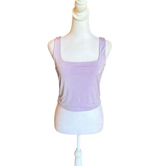 Live In The Moment Lavender Sleeveless Crop Top Tank Top Womens Size Large - Picture 1 of 6
